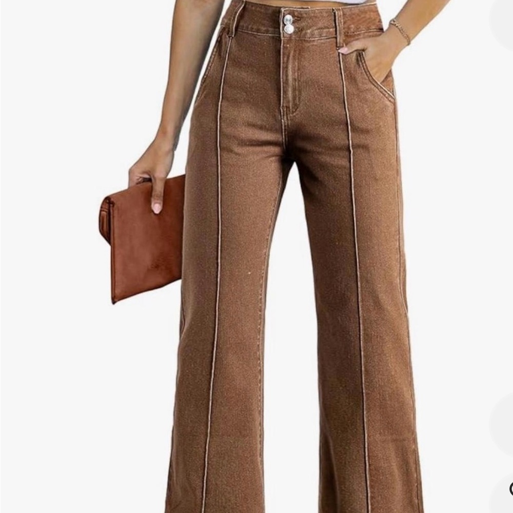 Brown Wide-Leg Pants